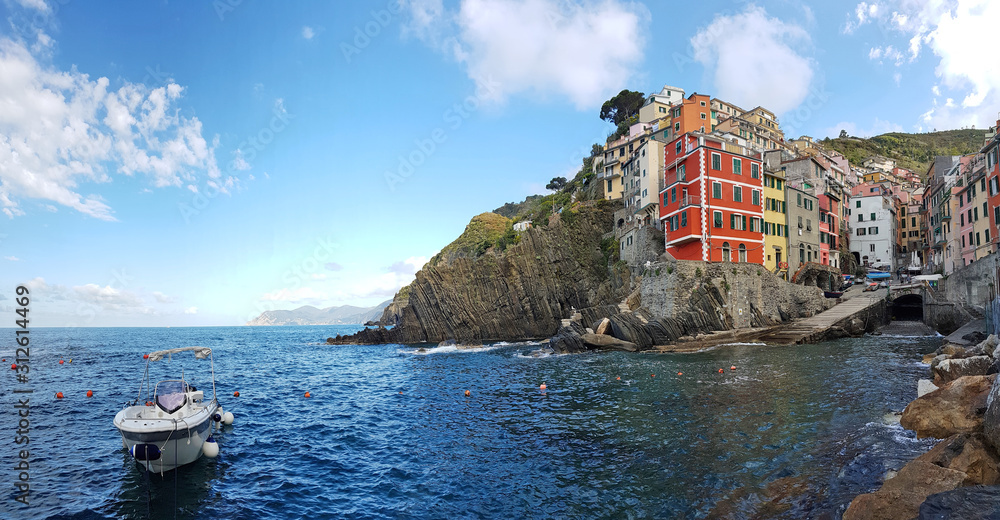 Riomaggiore of the coastal area Cinque Terre in the Italian province La Spezia