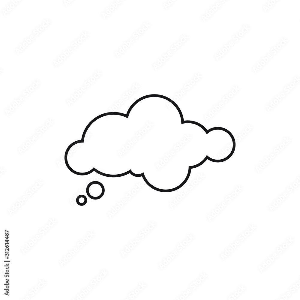 Trendy think bubble in flat style. Cloud line art. vector illustration Trendy think bubble in flat style. Cloud line art. vector illustration