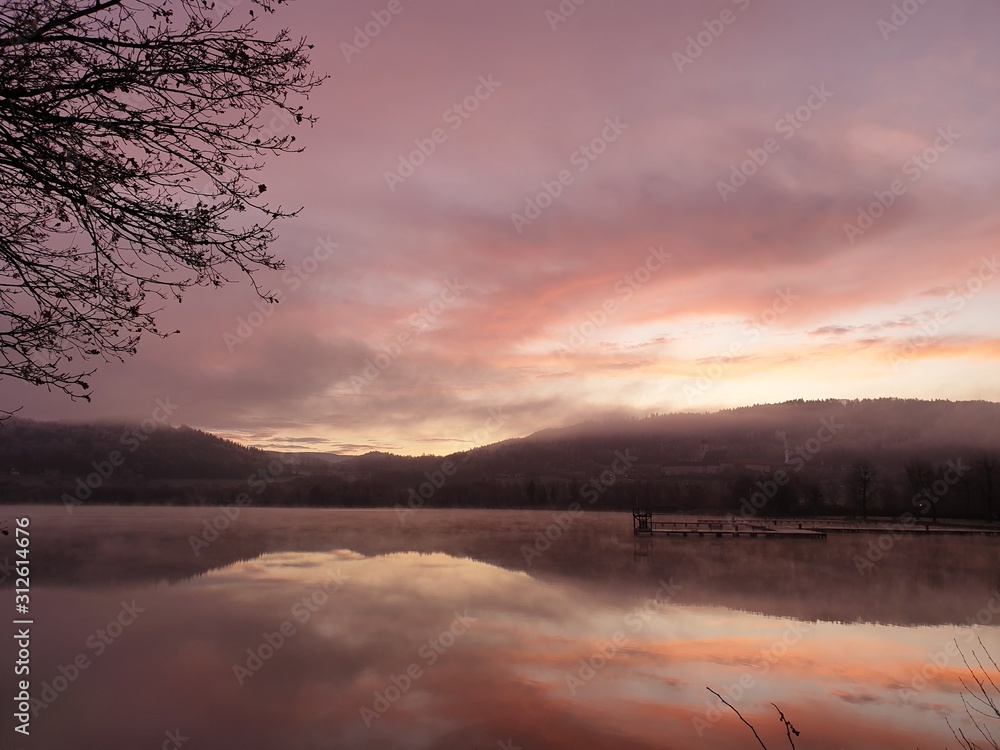 sunrise at lake