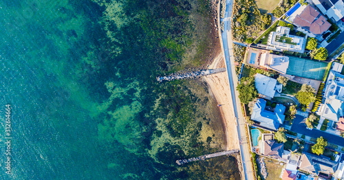 Beach drone shot