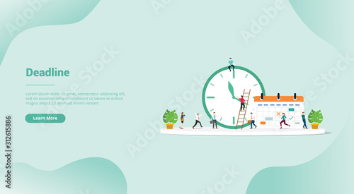 deadline or time schedule for website template or landing homepage banner - vector