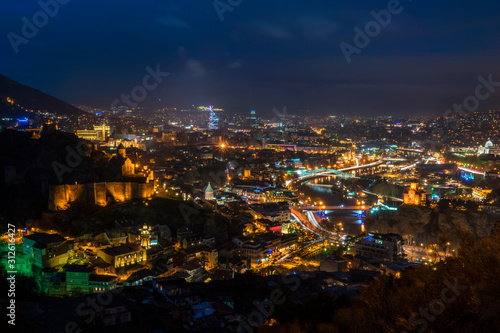 Tbilisi city at night, Georgia