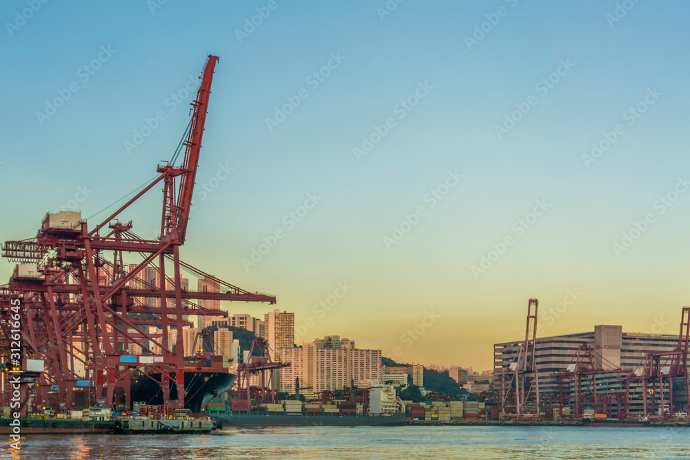 Hong Kong Container Port, a busy port in Asia