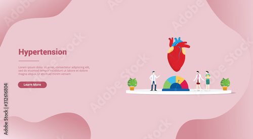 hypertension blood pressure concept for website template or landing homepage banner - vector