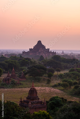 Bagan, Myanmar with sunrise