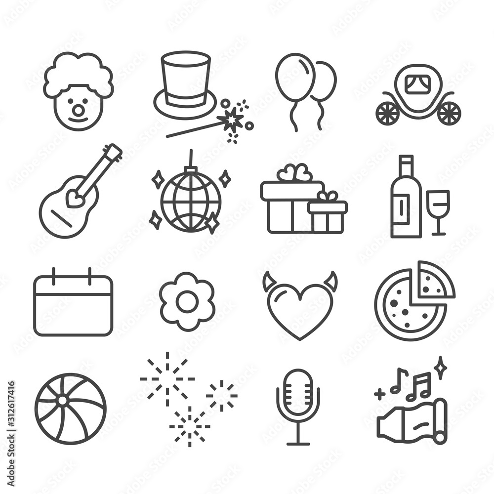 Party icon vector isolated. Modern outline on white background Party icon vector isolated. Modern outline on white background