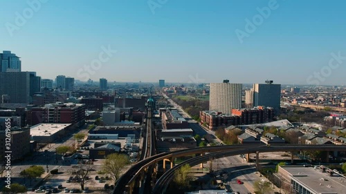 An aerial view of the south side of Chicago. photo