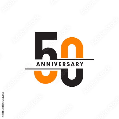 50th celebrating anniversary emblem logo design vector illustration template
