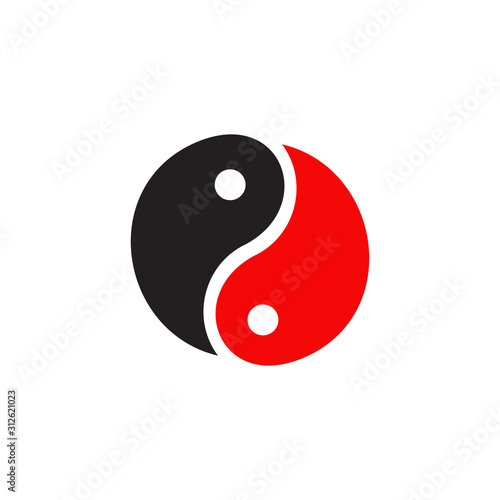 Yin yang circle icon logo design vector illustration template