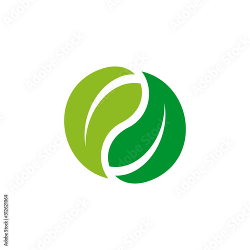 Yin yang circle icon logo design vector illustration template
