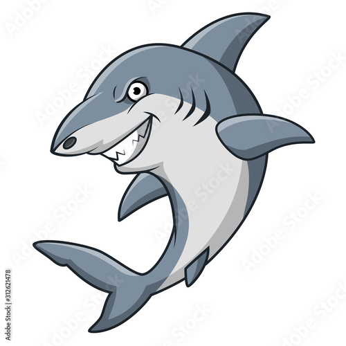 Cartoon angry shark mascot design