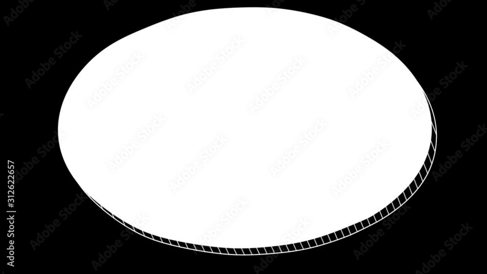 Animated 3D Circle on Black Background - White Animated 3D Circle on Black Background - White