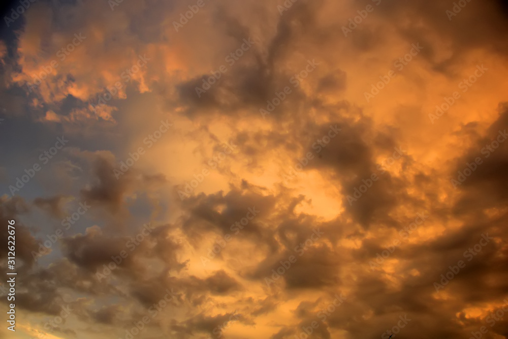 clouds and golden sky