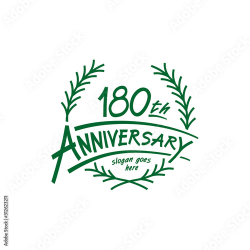 180 years design template. One hundred eightieth years logo. Vector and illustration. 