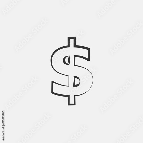 dollar currency icon vector for web and graphic design