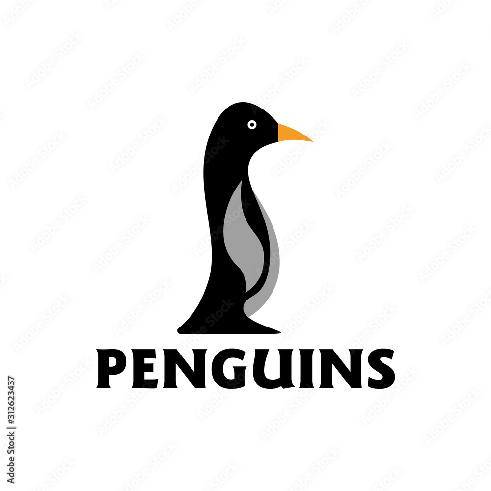 Obraz premium Penguin Logo design vector template