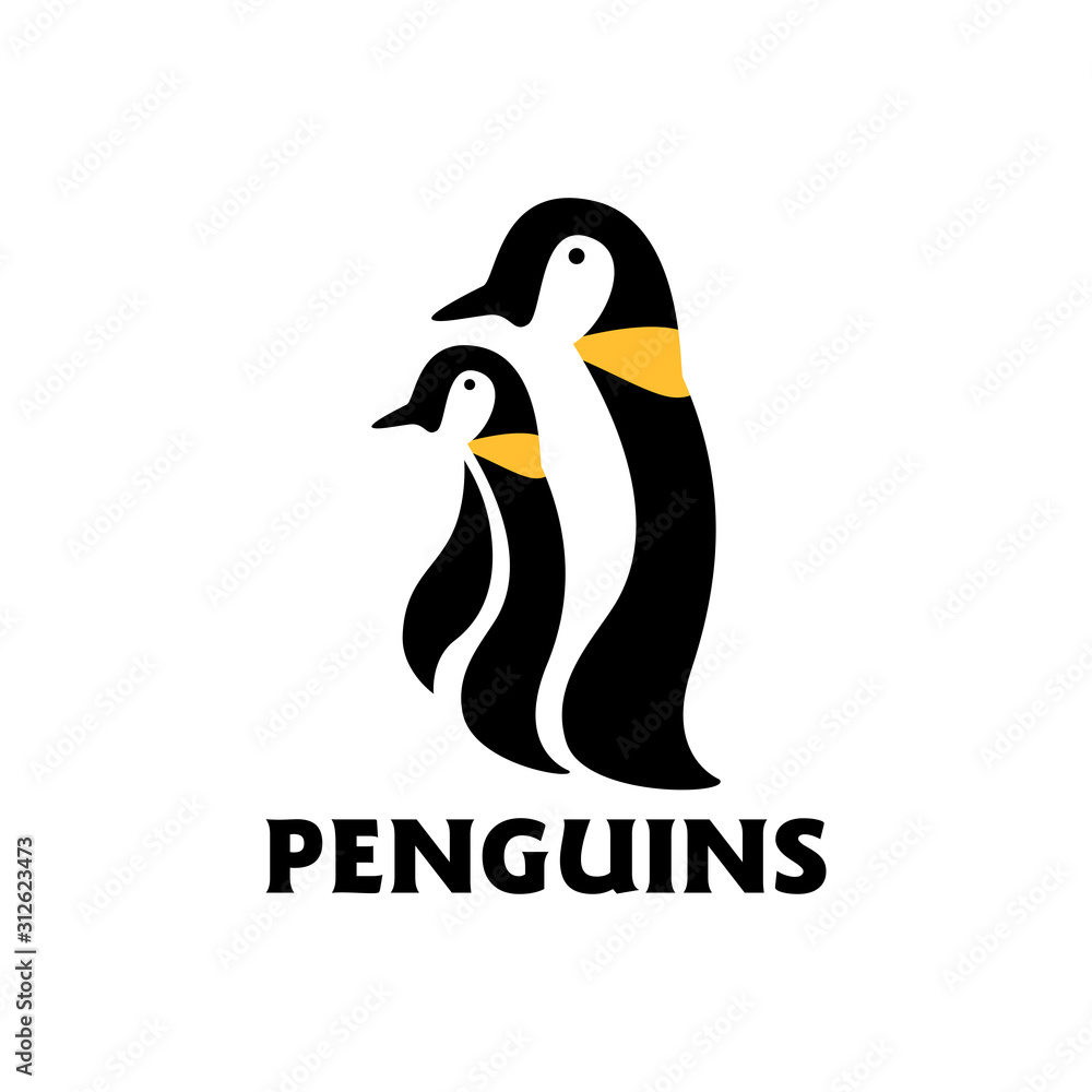 Obraz premium Penguin Logo design vector template