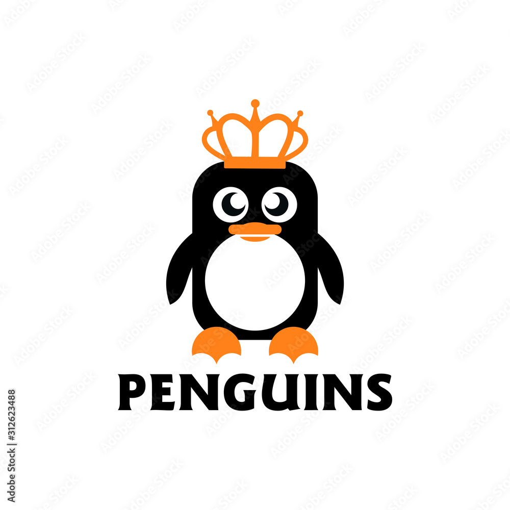 Naklejka premium Penguin Logo design vector template