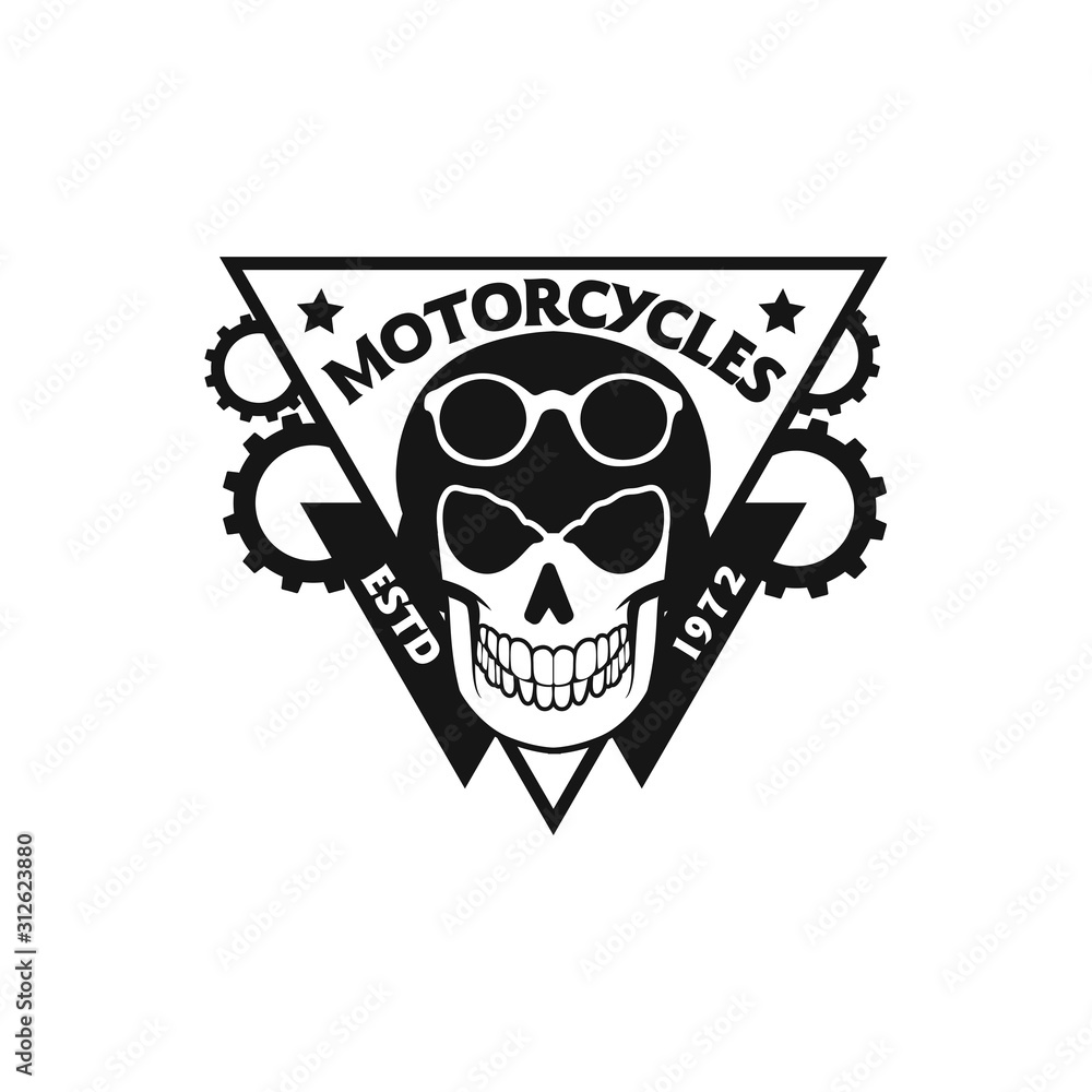 Fototapeta premium skull mascot logo badge design vector illustration