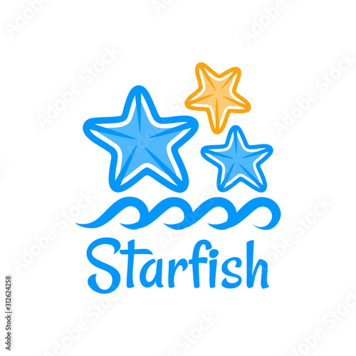 starfish logo ocean modern vector illustration