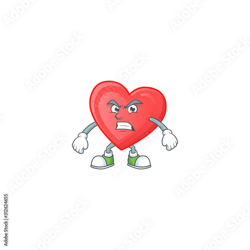 Picture of red love cartoon character with angry face