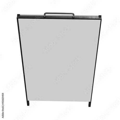 Wallpaper Mural Sandwich board with metal parts. Blank menu outdoor display with clipping path. Trade show booth white and blank. 3d render isolated on white background. High Resolution Template for your design. Torontodigital.ca