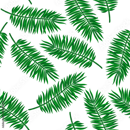 vector seamless pattern with drawing tropical leaf