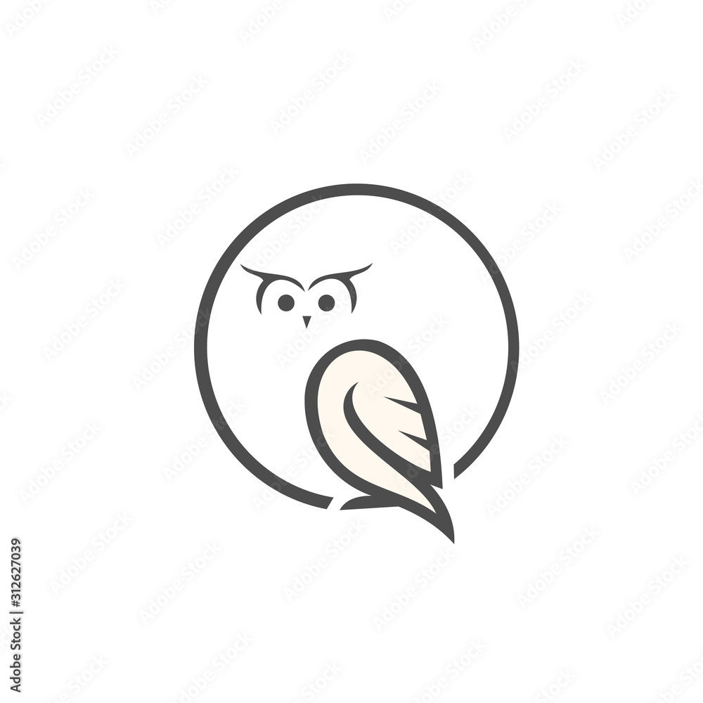 Vector of an owl design on white background, Owl logo design inspiration isolated on white background Vector of an owl design on white background, Owl logo design inspiration isolated on white background