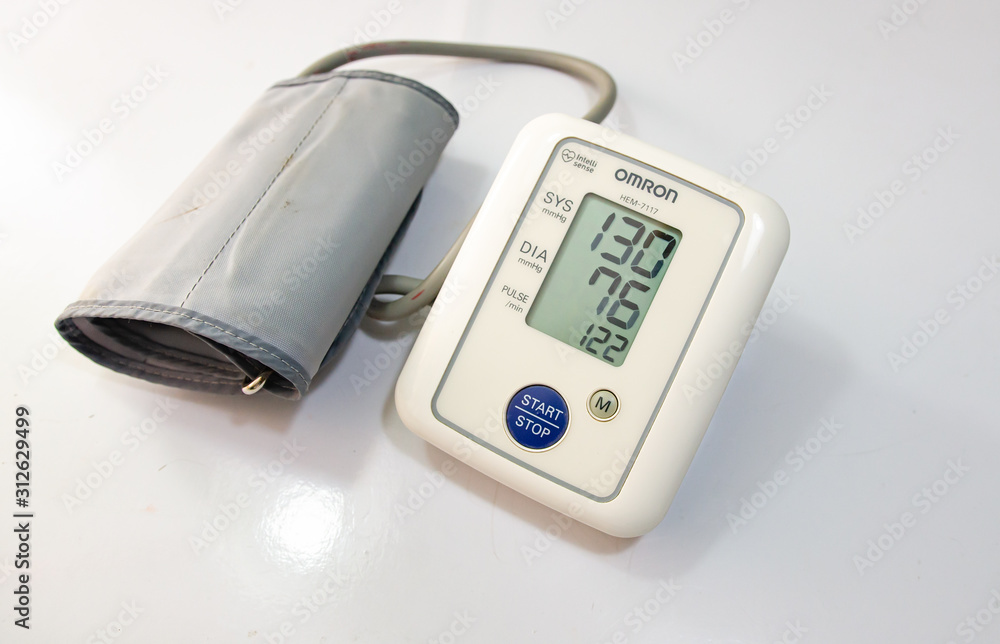automatic blood pressure monitor On a white background automatic blood pressure monitor On a white background