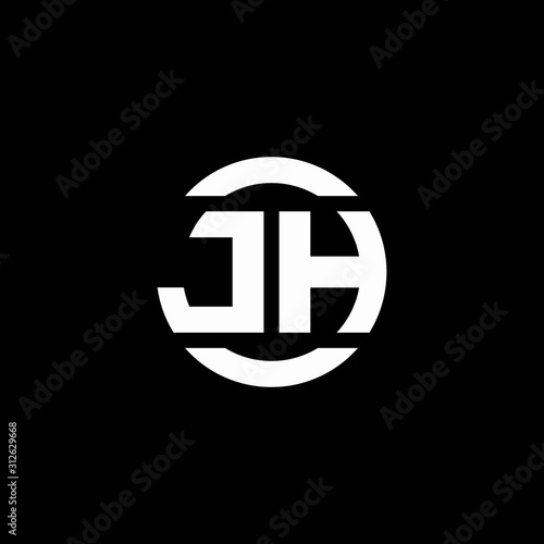 JH logo monogram isolated on circle element design template
