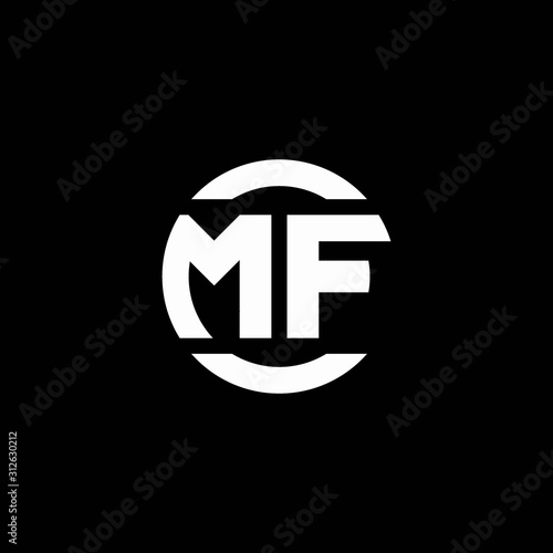MF logo monogram isolated on circle element design template