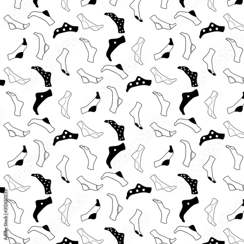 Crazy socks seamless pattern. Wrapping paper design. Vector isolated on a white background.