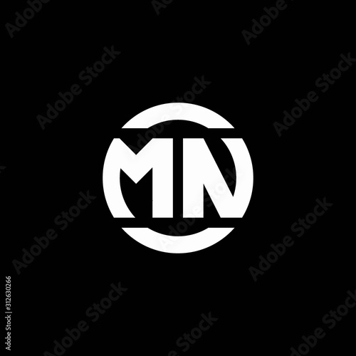 MN logo monogram isolated on circle element design template