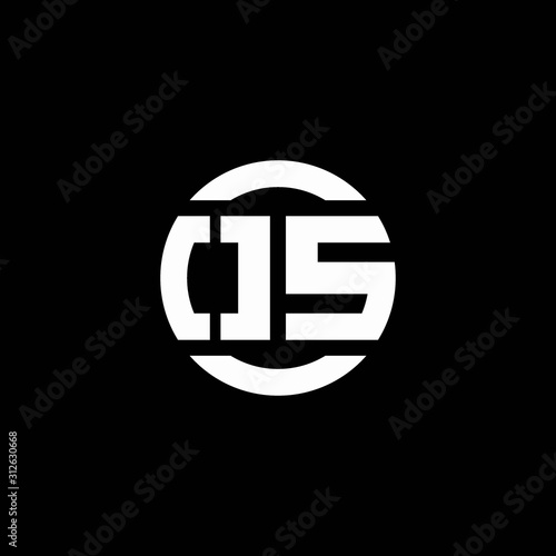 OS logo monogram isolated on circle element design template