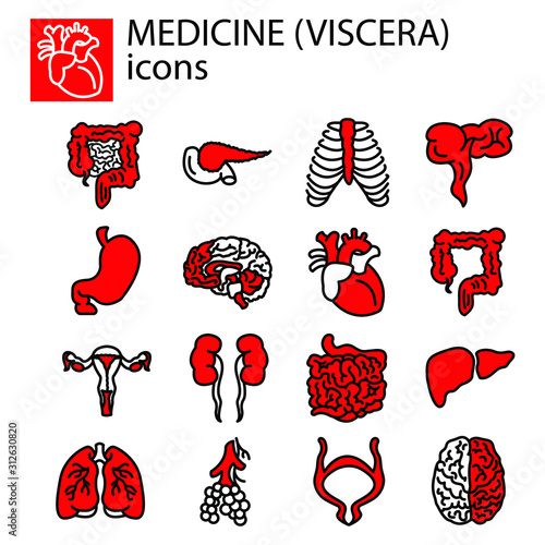 Web line set. Medicine, viscera