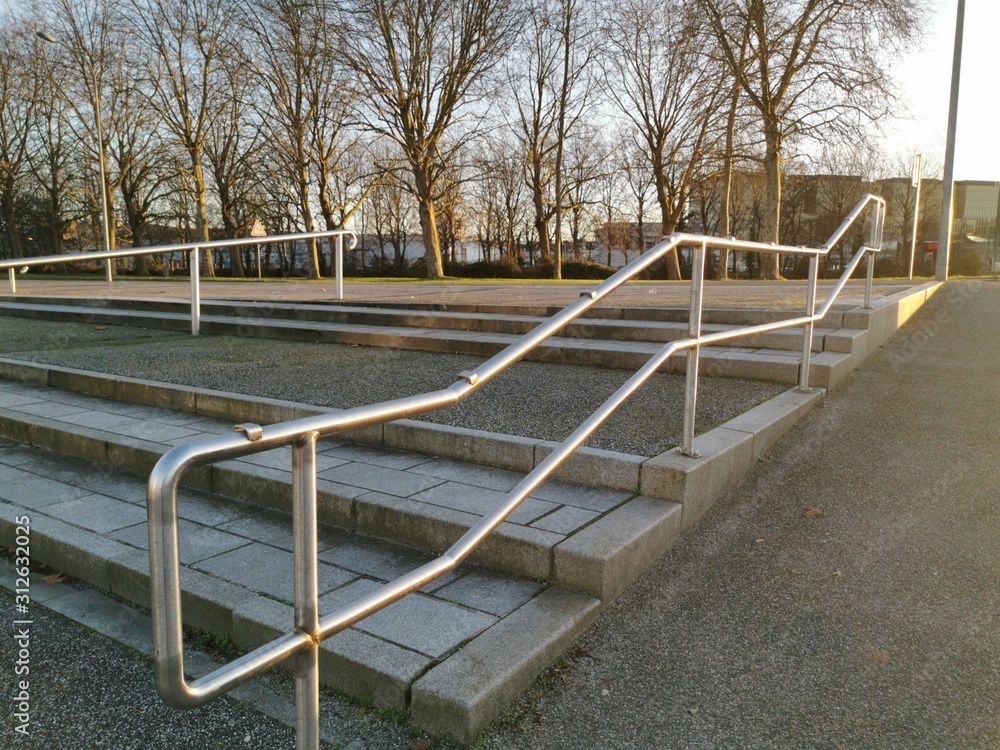 CAEN - Normandy - France - December 25, 2019: Architectural pictures of buildings, bridges and urban furniture and their reflections in water. CAEN - Normandy - France - December 25, 2019: Architectural pictures of buildings, bridges and urban furniture and their reflections in water.