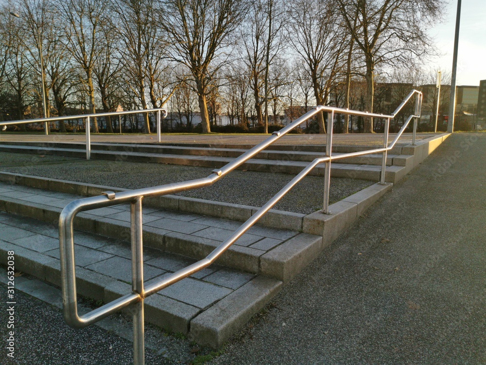 CAEN - Normandy - France - December 25, 2019: Architectural pictures of buildings, bridges and urban furniture and their reflections in water. CAEN - Normandy - France - December 25, 2019: Architectural pictures of buildings, bridges and urban furniture and their reflections in water.
