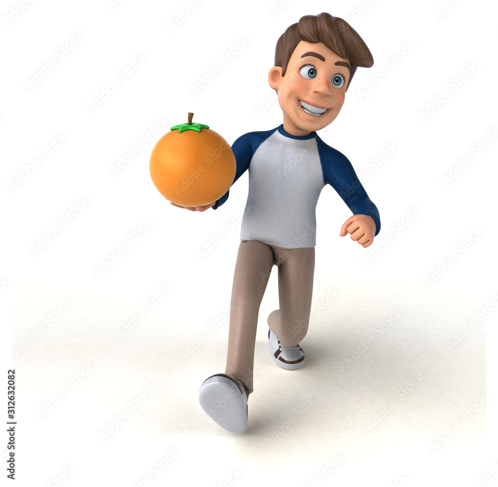 3D cartoon character fun teenager 3D cartoon character fun teenager