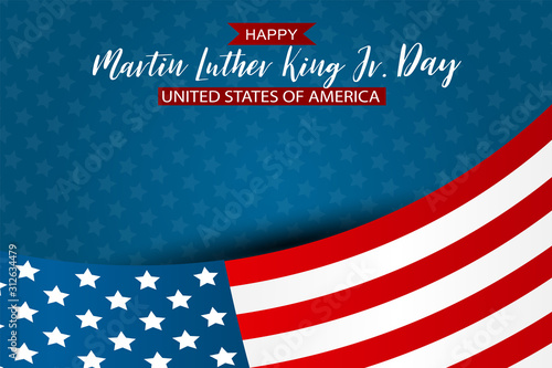 Martin Luther King Day Jr. background.I have a dream. USA flag, red, blue, white balloons and stars. Vector illustration.