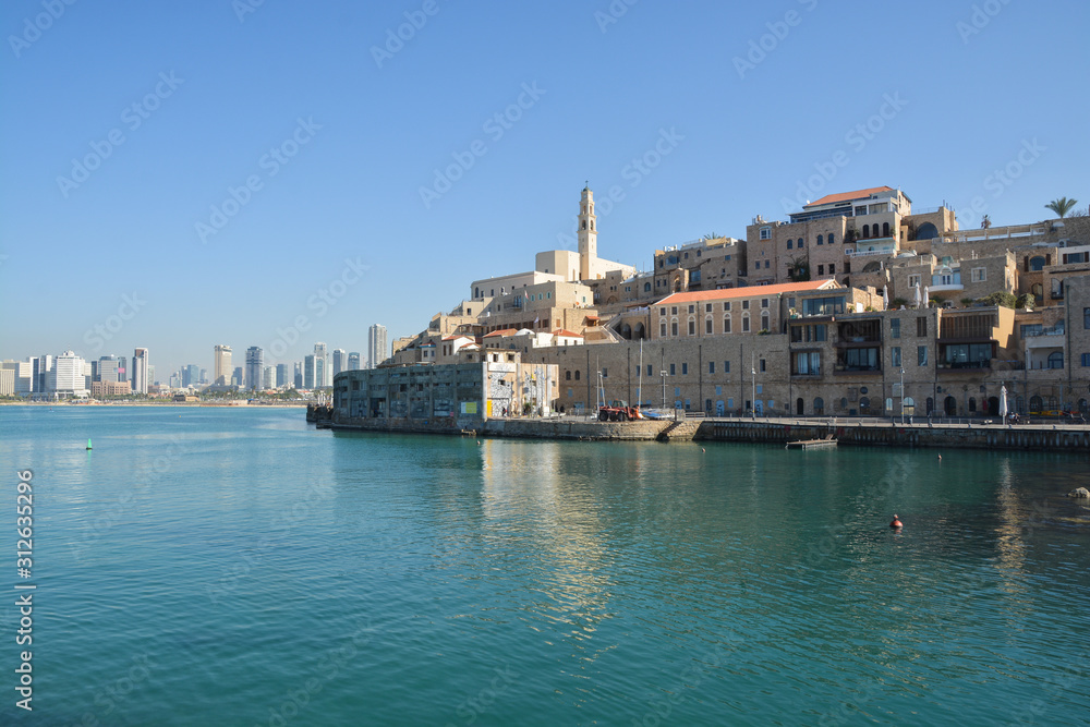 The port and old city of Jaffa in Tel Aviv.