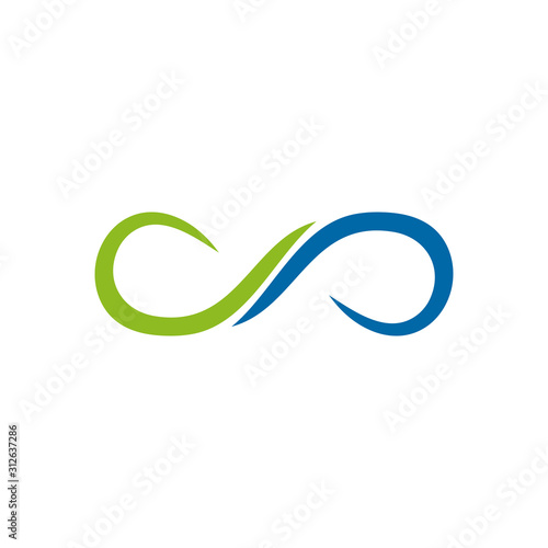 Infinity shape line icon logo design vector illustration template