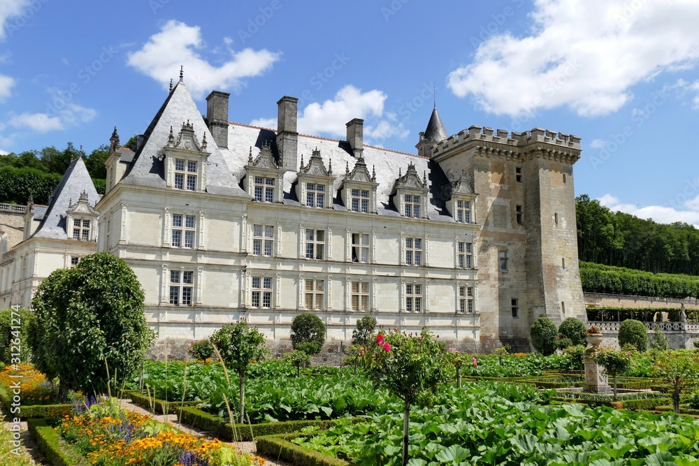 La façade du château de Villandry