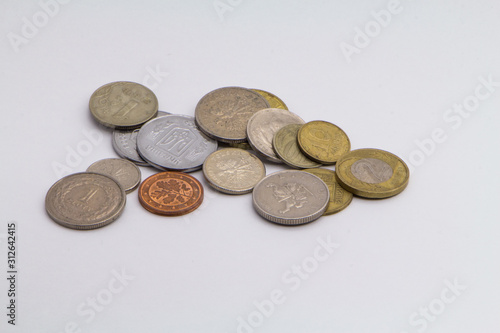 coins isolated on white background