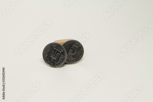 coins on white background