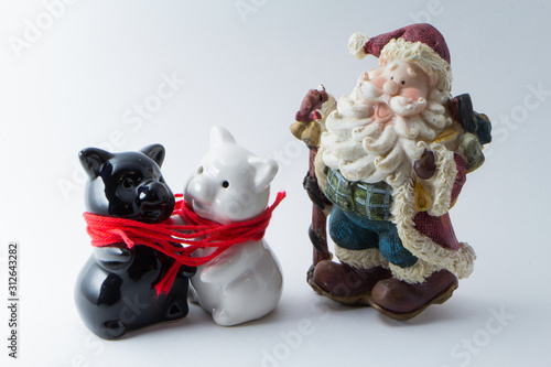 figurine of santa claus on white background