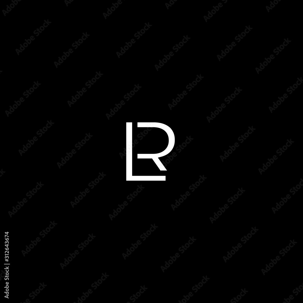 Creative unique minimal LR initial based letter icon logo