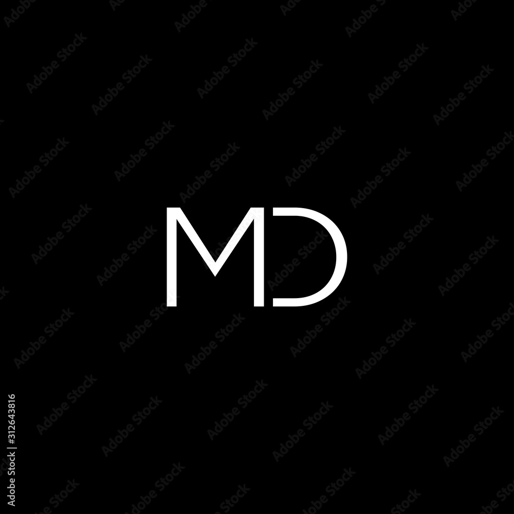Creative unique minimal MD initial based letter icon logo