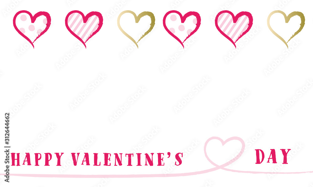 handwriting happy valentine simple heart  on white backgroundand and place for your text