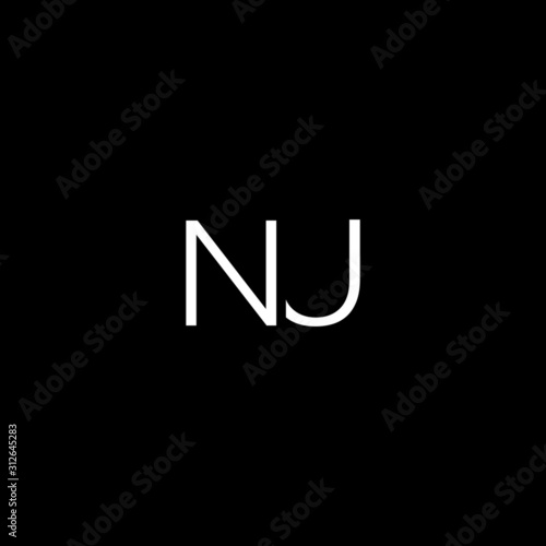 Creative unique minimal NU initial based letter icon logo