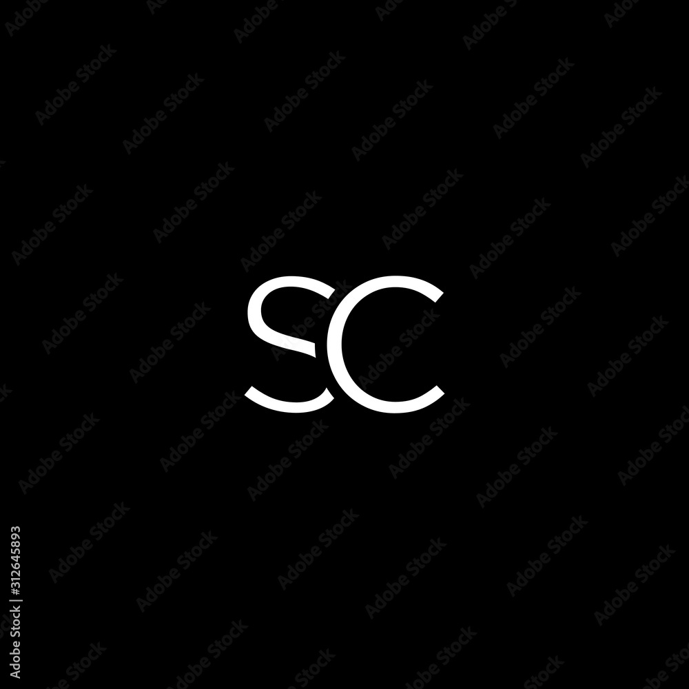 Creative unique minimal SC initial based letter icon logo - obrazy, fototapety, plakaty 